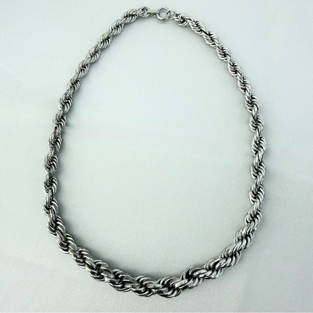 Signed BB Binder Brothers Sterling Silver 925 Rope Necklace 16”